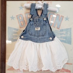 2T overall eyelet dress